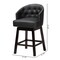 Baxton Studio Theron MidCentury Black Faux Leather Espresso Brown Finished Wood Swivel Counter Stool Set 2PC 225-2PC-12969-ZORO - alternate 4